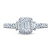 Thumbnail Image 3 of Previously Owned Pnina Tornai Emerald Baguette- & Round-Cut Diamond Engagement Ring 7/8 ct tw 14K White Gold