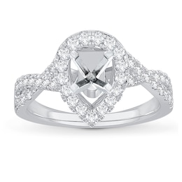 Previously Owned Diamond Engagement Ring Setting 5/8 ct tw Round Platinum