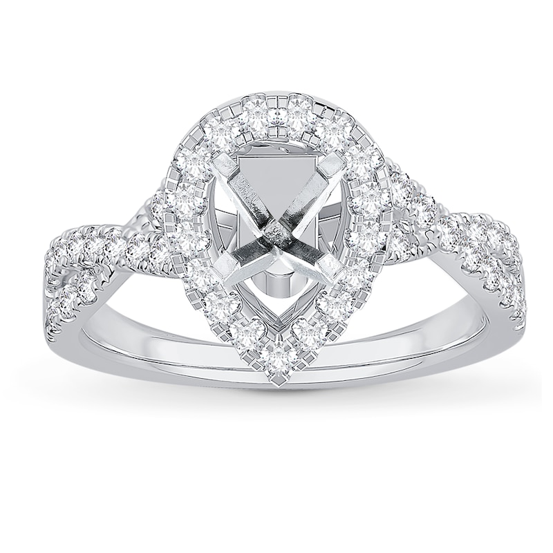 Main Image 1 of Previously Owned Diamond Engagement Ring Setting 5/8 ct tw Round Platinum