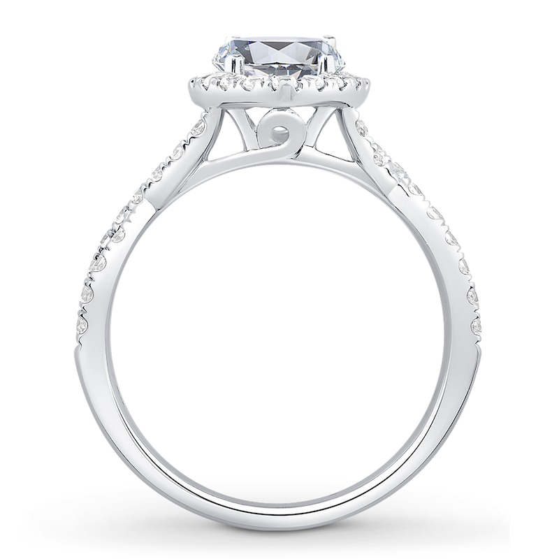 Main Image 2 of Previously Owned Diamond Engagement Ring Setting 5/8 ct tw Round Platinum