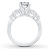 Thumbnail Image 2 of Previously Owned Diamond Engagement Ring Setting 1 ct tw Princess/Round 18K White Gold