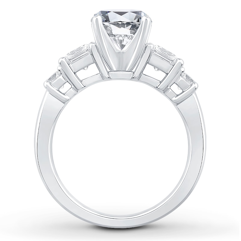 Main Image 2 of Previously Owned Diamond Engagement Ring Setting 1 ct tw Princess/Round 18K White Gold