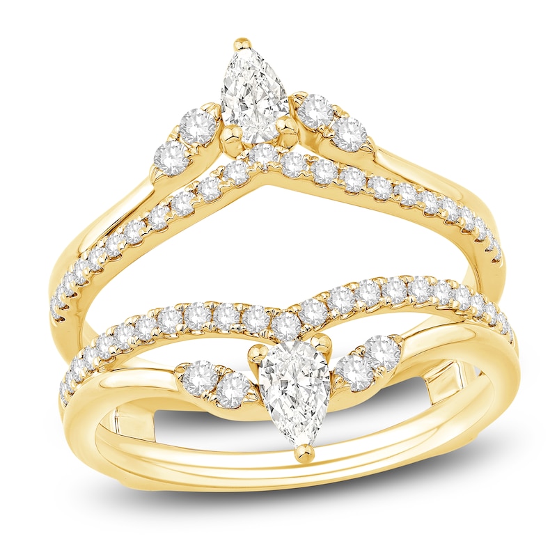 Main Image 1 of Previously Owned Diamond Enhancer Band 3/4 ct tw Round/Pear 14K Yellow Gold