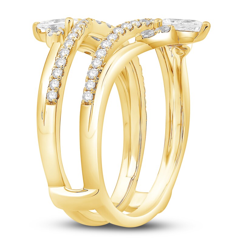 Main Image 2 of Previously Owned Diamond Enhancer Band 3/4 ct tw Round/Pear 14K Yellow Gold