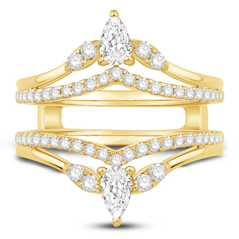 Main Image 3 of Previously Owned Diamond Enhancer Band 3/4 ct tw Round/Pear 14K Yellow Gold
