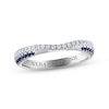 Thumbnail Image 1 of Previously Owned Vera Wang WISH Diamond & Blue Sapphire Contoured Anniversary Ring 1/6 ct tw Round 14K White Gold