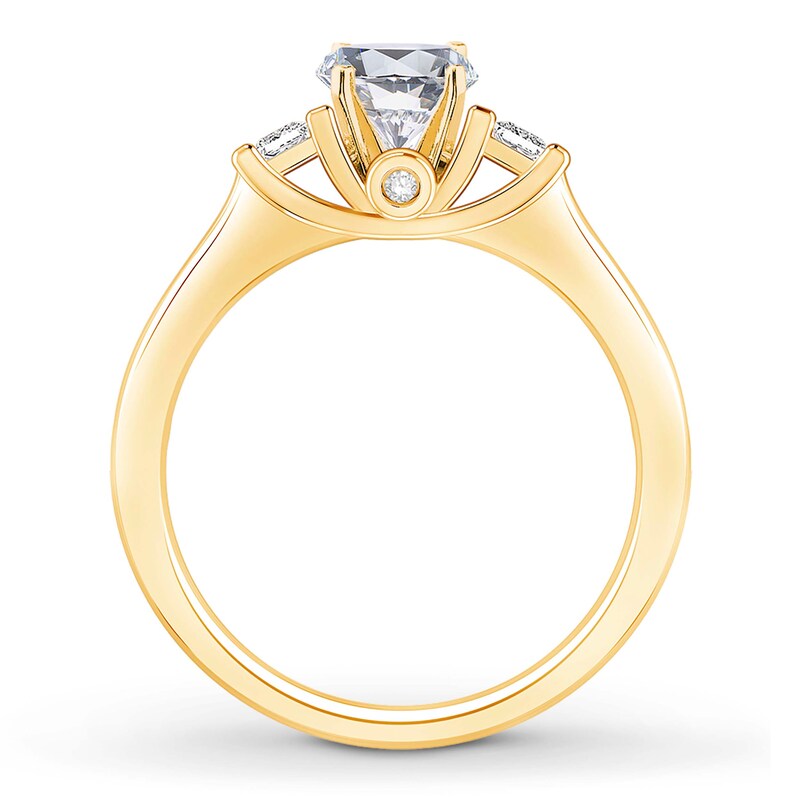 Main Image 2 of Previously Owned Diamond Engagement Ring Setting 7/8 ct tw Princess 14K Yellow Gold