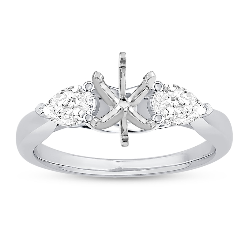 Main Image 1 of Previously Owned Diamond Ring Setting 5/8 ct tw Pear-shaped 14K White Gold