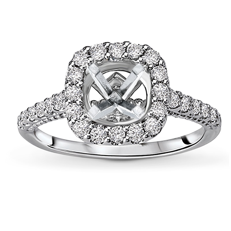 Main Image 1 of Previously Owned Diamond Engagement Ring Setting 1/2 ct tw Round 14K White Gold