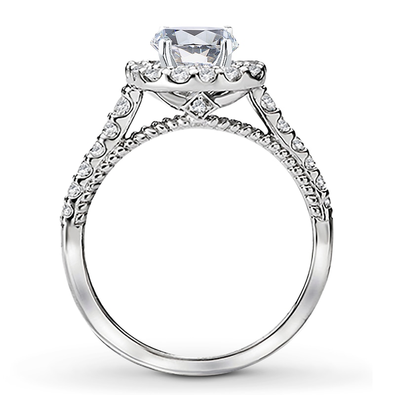 Main Image 2 of Previously Owned Diamond Engagement Ring Setting 1/2 ct tw Round 14K White Gold