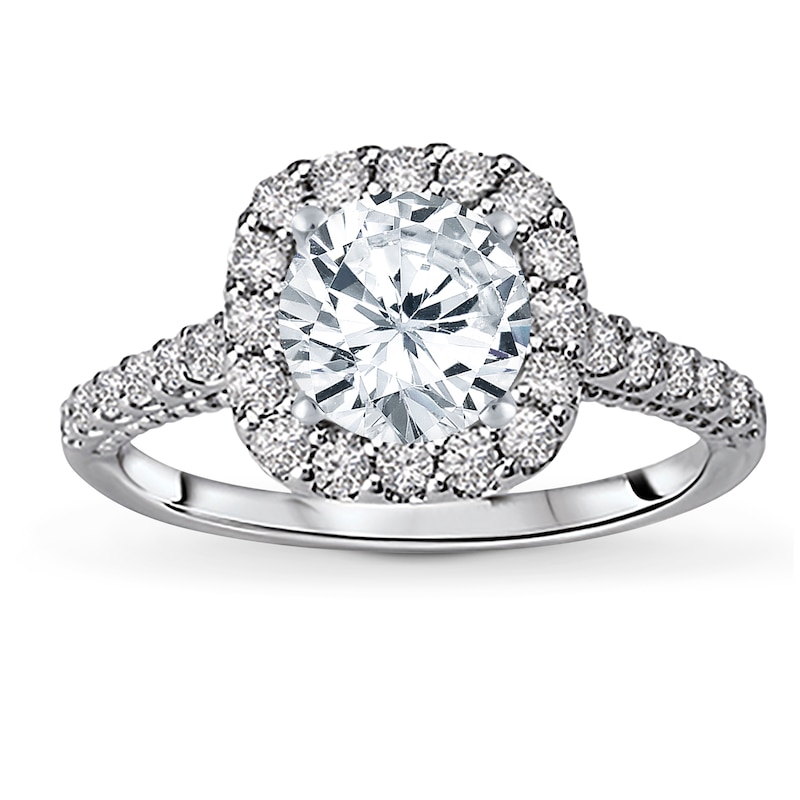 Main Image 3 of Previously Owned Diamond Engagement Ring Setting 1/2 ct tw Round 14K White Gold