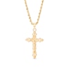Thumbnail Image 1 of Previously Owned Men's Crucifix Rope Chain 10K Yellow Gold 22"