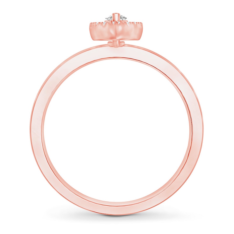Main Image 2 of Previously Owned Diamond Promise Ring 1/5 ct tw Marquise/Round 10K Rose Gold
