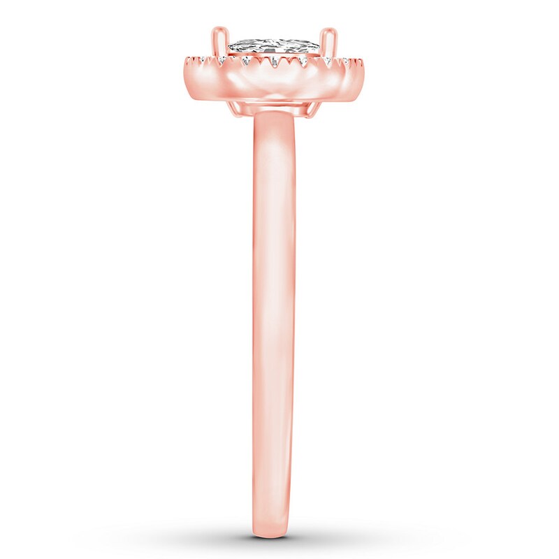 Main Image 3 of Previously Owned Diamond Promise Ring 1/5 ct tw Marquise/Round 10K Rose Gold