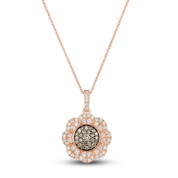 Previously Owned Le Vian Chocolate Diamond Necklace 3/4 ct tw Round 14K Strawberry Gold