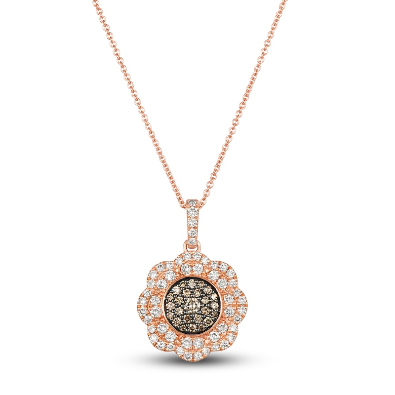 Main Image 1 of Previously Owned Le Vian Chocolate Diamond Necklace 3/4 ct tw Round 14K Strawberry Gold