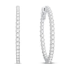 Thumbnail Image 1 of Previously Owned Diamond Hoop Earrings 4 ct tw Round 14K White Gold