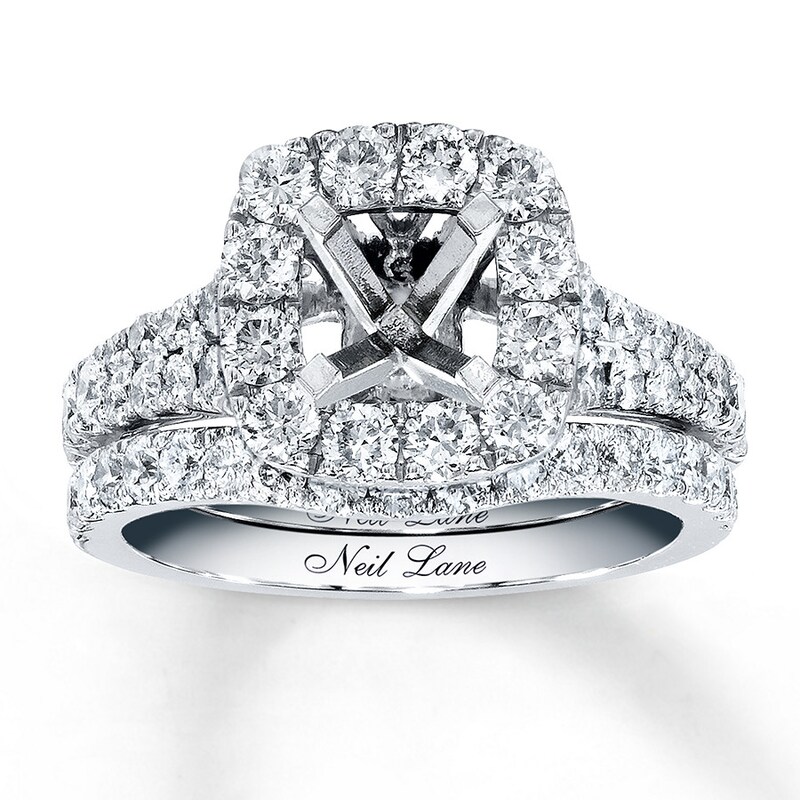 Main Image 1 of Previously Owned Neil Lane Bridal Setting 1-5/8 ct tw Diamonds 14K White Gold