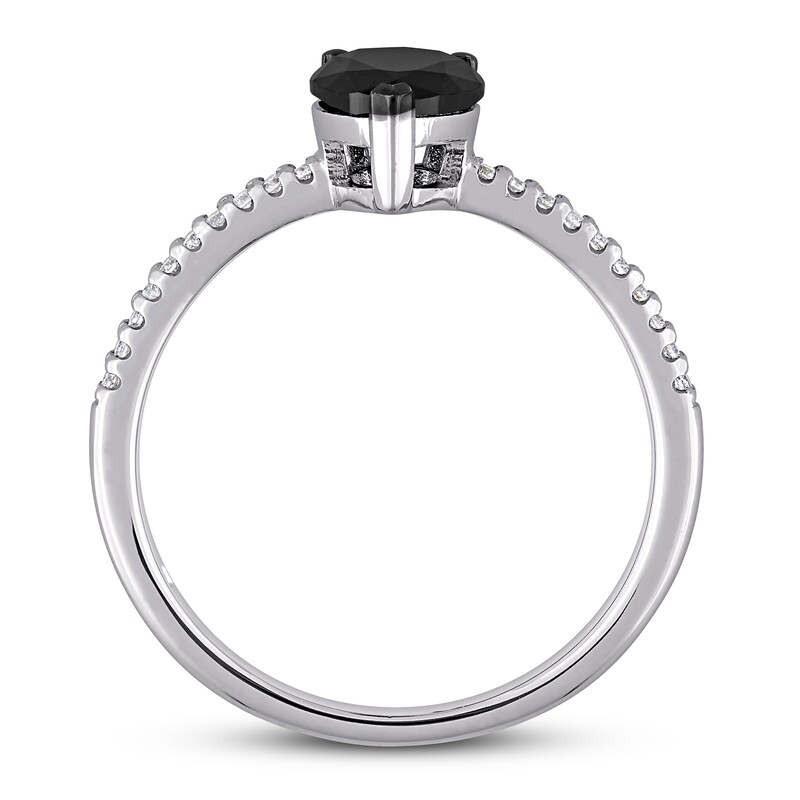 Main Image 3 of Previously Owned Black Diamond Engagement Ring 1 ct tw 14K White Gold