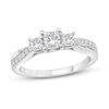 Thumbnail Image 1 of Previously Owned Diamond 3-Stone Ring 3/4 ct tw Princess/Round 14K White Gold