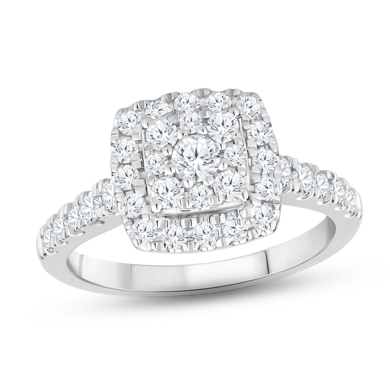 Main Image 1 of Previously Owned Diamond Engagement Ring 1 ct tw Round 14K White Gold