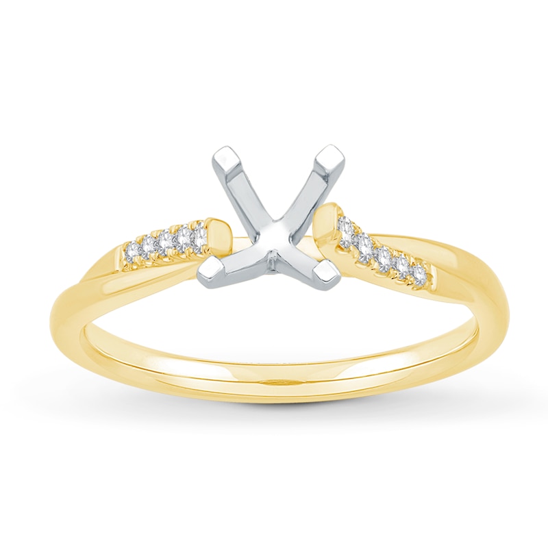 Main Image 1 of Previously Owned Diamond Engagement Ring Setting 1/15 ct tw Round 14K Yellow Gold