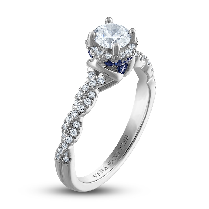 Main Image 2 of Previously Owned Vera Wang WISH Diamond Engagement Ring 3/4 ct tw Round 14K White Gold