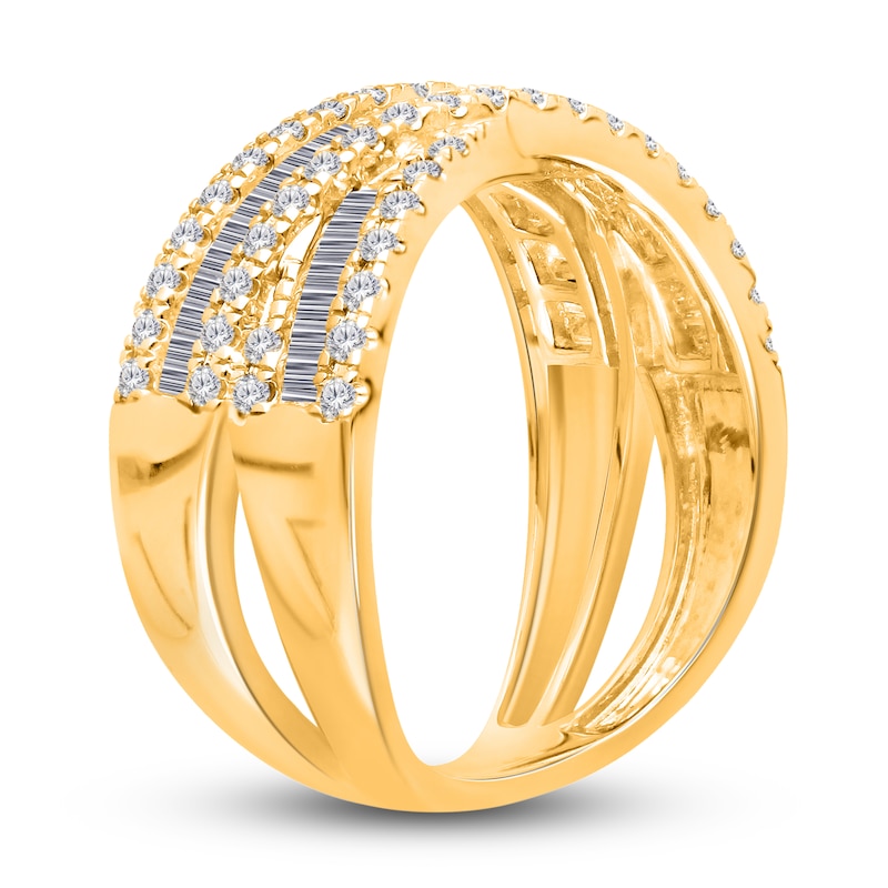 Main Image 2 of Previously Owned Kallati Diamond Ring 3/4 ct tw Round/Baguette 14K Yellow Gold