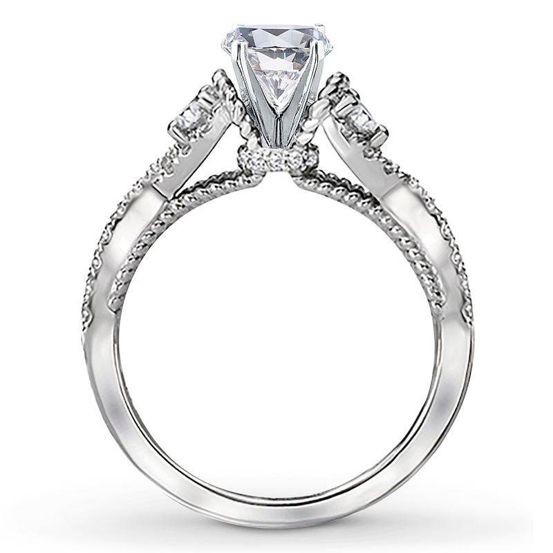 Main Image 2 of Previously Owned Diamond Engagement Ring Setting 1/2 ct tw Round 14K White Gold