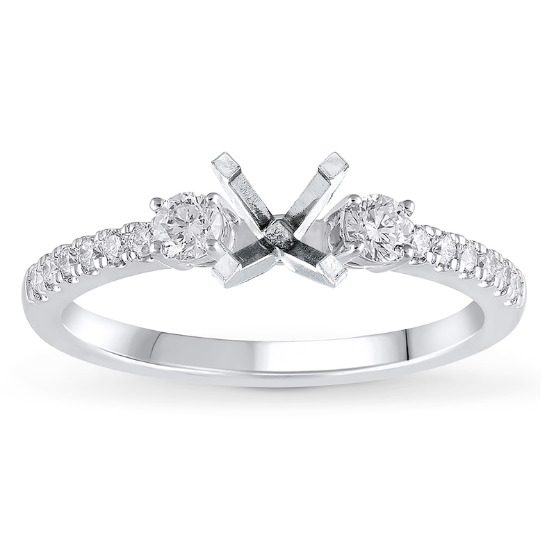 Main Image 1 of Previously Owned Diamond Engagement Ring Setting 1/3 ct tw Round 14K White Gold