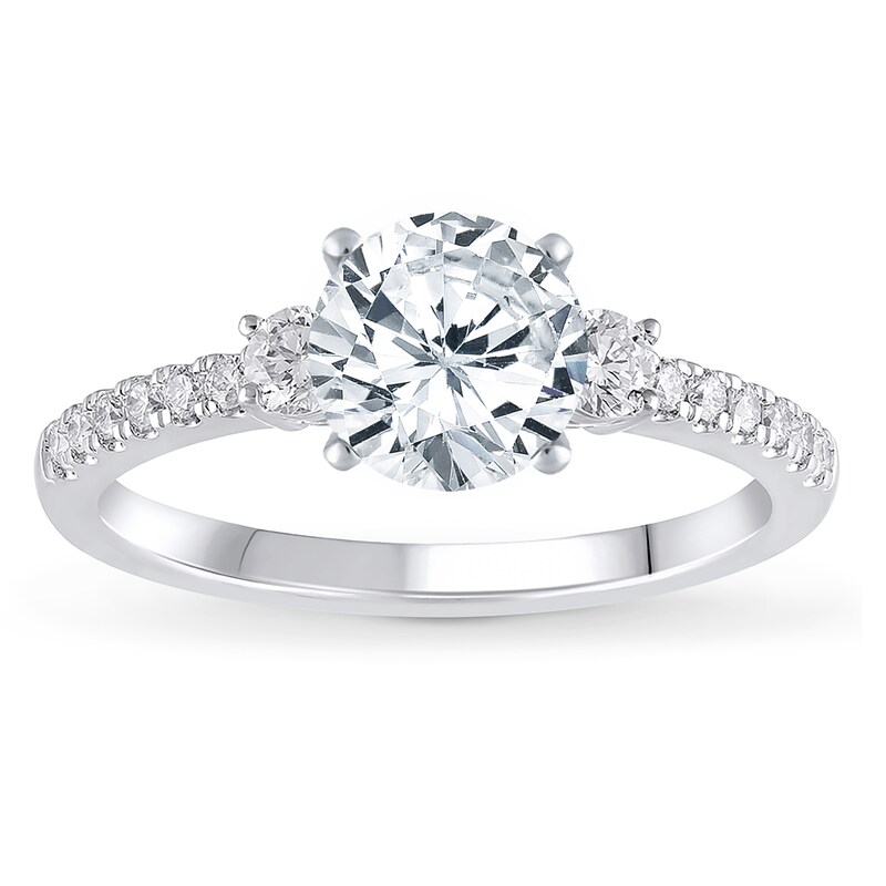 Main Image 3 of Previously Owned Diamond Engagement Ring Setting 1/3 ct tw Round 14K White Gold