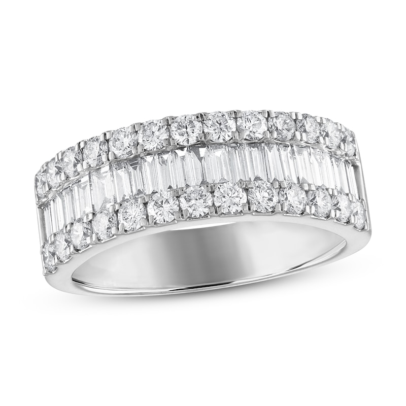 Main Image 1 of Previously Owned Diamond Anniversary Band 1 5/8 ct tw Round/Baguette 14K White Gold