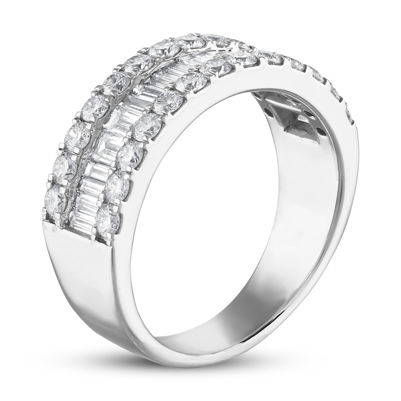 Main Image 2 of Previously Owned Diamond Anniversary Band 1 5/8 ct tw Round/Baguette 14K White Gold