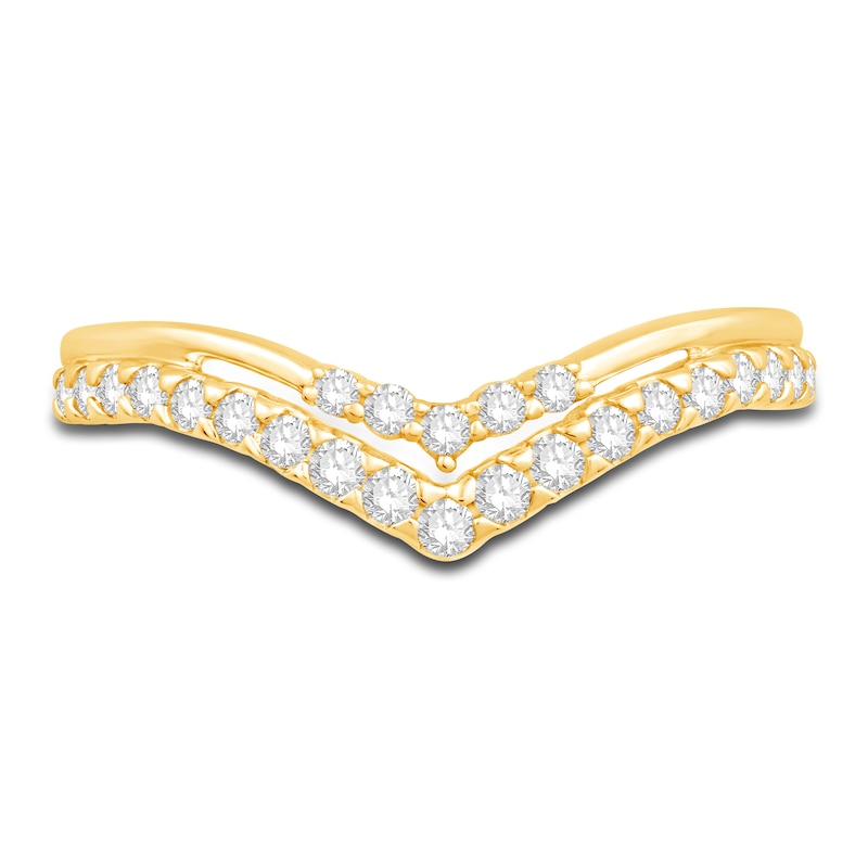 Main Image 3 of Previously Owned Diamond Contour Anniversary Band 1/3 ct tw Round 14K Yellow Gold