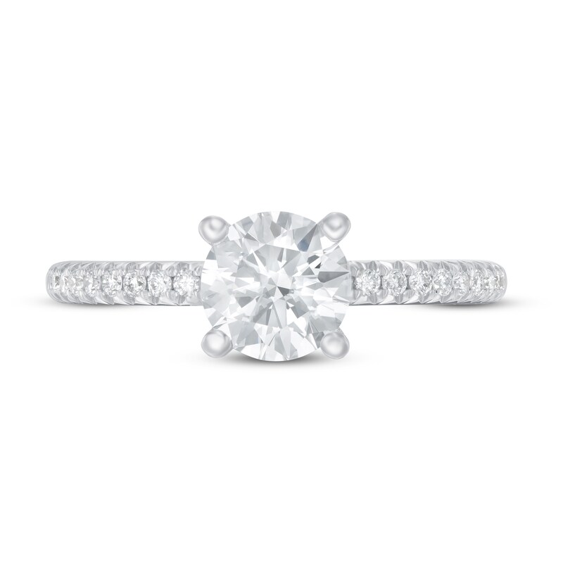 Main Image 3 of Previously Owned Lab-Grown Diamond Engagement Ring 1 1/8 ct tw Round 14K White Gold