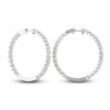 Thumbnail Image 4 of Previously Owned Lab-Grown Diamond Hoop Earrings 5 ct tw Round 14K White Gold