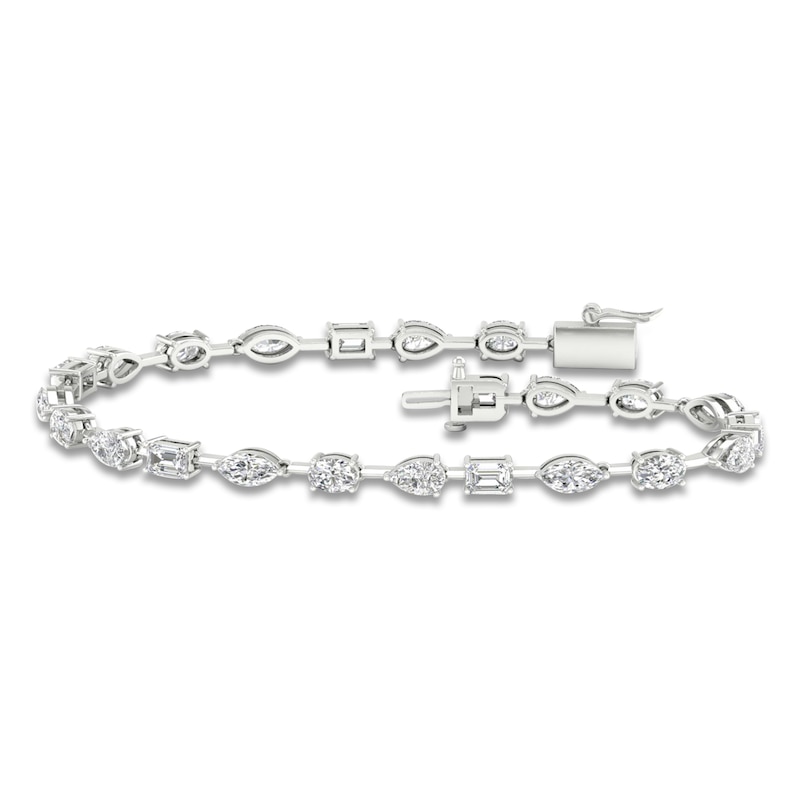 Main Image 1 of Previously Owned Emerald, Pear, Marquise & Oval-Cut Lab-Grown Diamond Tennis Bracelet 5 ct tw 14K White Gold