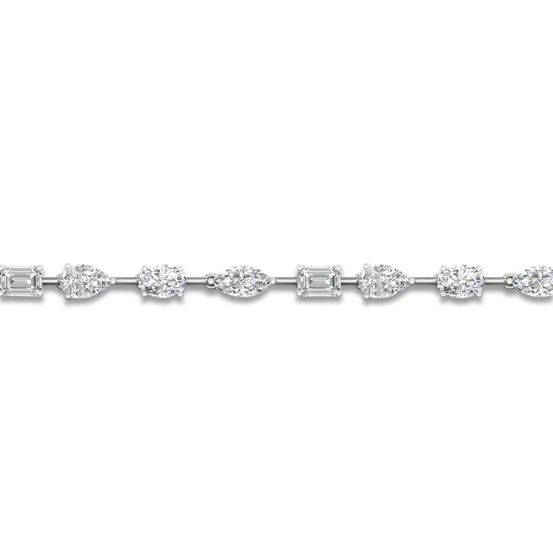 Main Image 2 of Previously Owned Emerald, Pear, Marquise & Oval-Cut Lab-Grown Diamond Tennis Bracelet 5 ct tw 14K White Gold