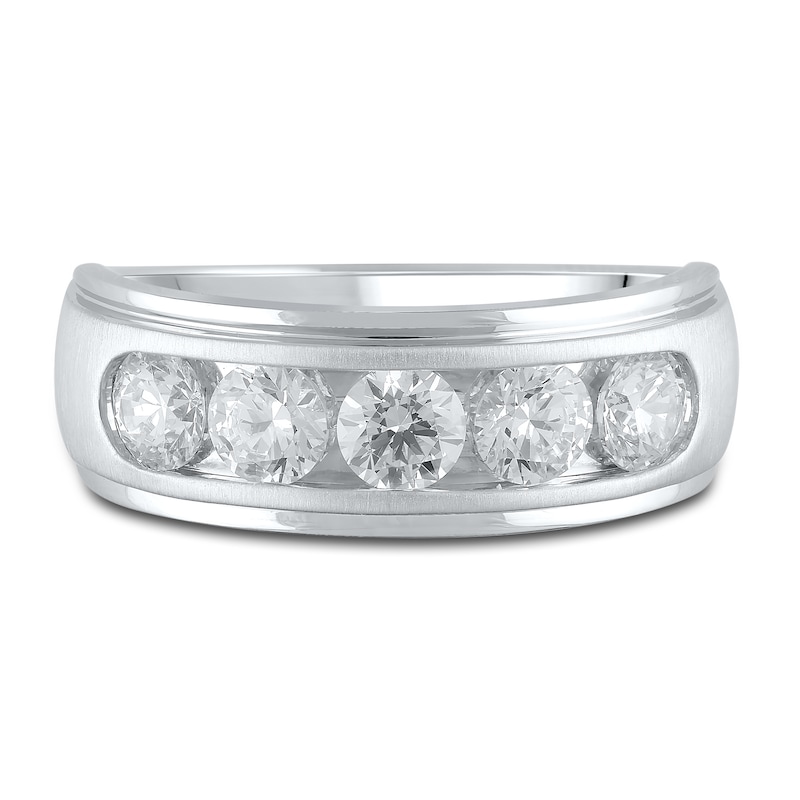 Main Image 1 of Previously Owned Men's Lab-Grown Diamond Anniversary Band 2 ct tw Round 14K White Gold