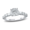 Thumbnail Image 1 of Previously Owned Lab-Grown Diamond Engagement Ring 2 ct tw Round/Emerald 14K White Gold
