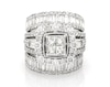 Thumbnail Image 1 of Previously Owned Princess-Cut Quad Diamond Bridal Set 3-7/8 ct tw 14K White Gold Size 5