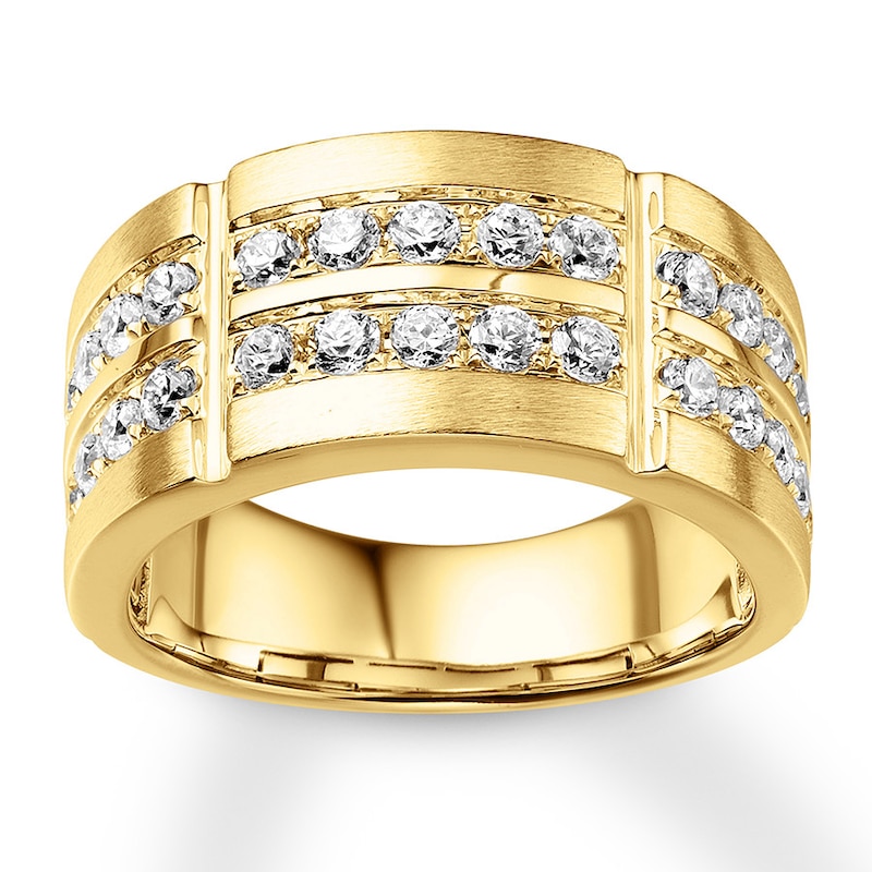 Main Image 1 of Previously Owned Men's Diamond Band 1-1/2 ct tw Round-cut 14K Yellow Gold