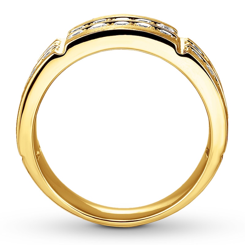 Main Image 2 of Previously Owned Men's Diamond Band 1-1/2 ct tw Round-cut 14K Yellow Gold