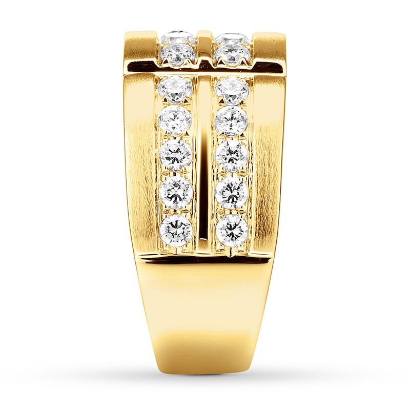 Main Image 3 of Previously Owned Men's Diamond Band 1-1/2 ct tw Round-cut 14K Yellow Gold
