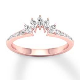 Previously Owned Diamond Contour Ring 1/3 ct tw Marquise/Round 14K Rose Gold