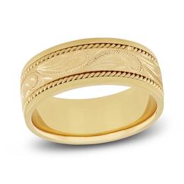 Previously Owned Men's Engraved Wedding Band 14K Yellow Gold