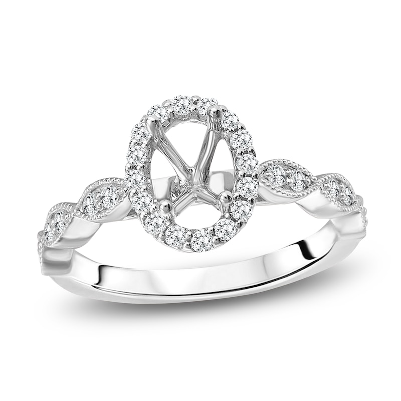 Main Image 1 of Previously Owned Diamond Ring Setting 1/3 carat tw Oval 14K Rose Gold