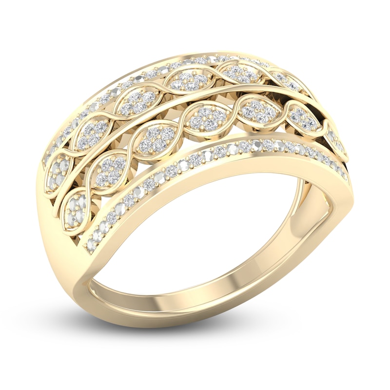 Main Image 2 of Previously Owned Diamond 4-Row Anniversary Band 1/6 ct tw Round 14K Yellow Gold
