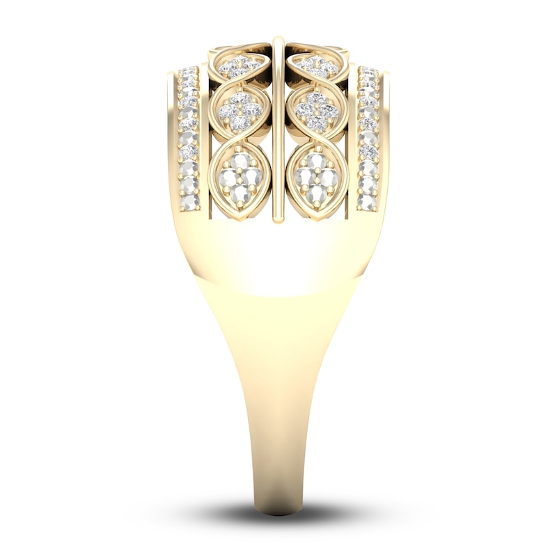 Main Image 3 of Previously Owned Diamond 4-Row Anniversary Band 1/6 ct tw Round 14K Yellow Gold
