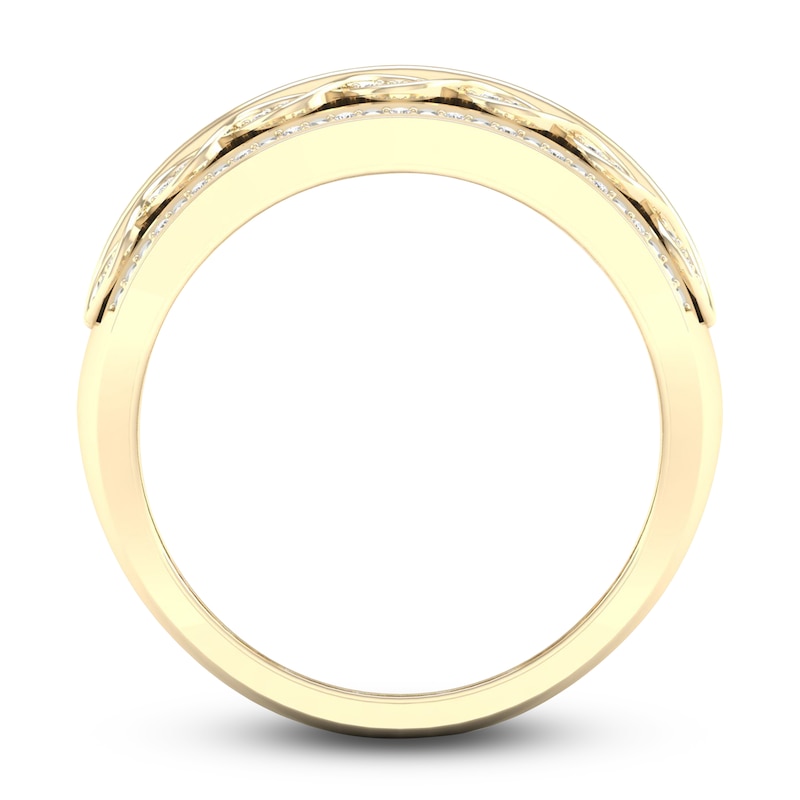 Main Image 4 of Previously Owned Diamond 4-Row Anniversary Band 1/6 ct tw Round 14K Yellow Gold